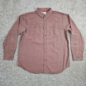CC Filson Buckhorn Field Shirt Sz L Redclay Brown Workwear Button Up 10739 Vtg